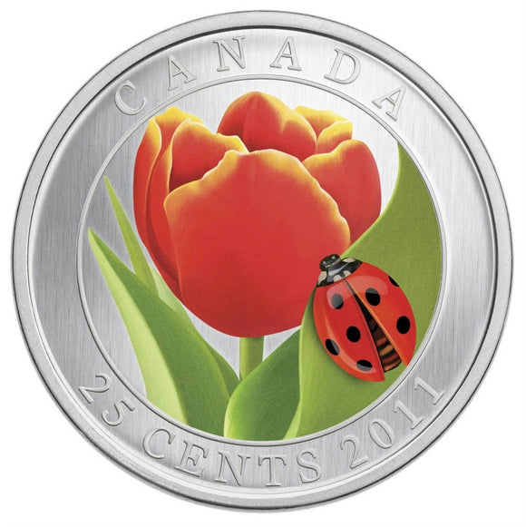 2011 - Canada - 25c - Tulip with Ladybug