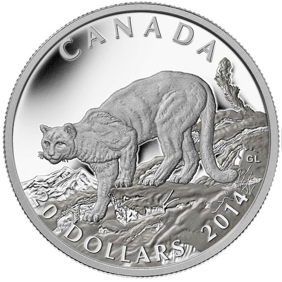 2014 - Canada - $20 - Cougar - Atop A Mountain