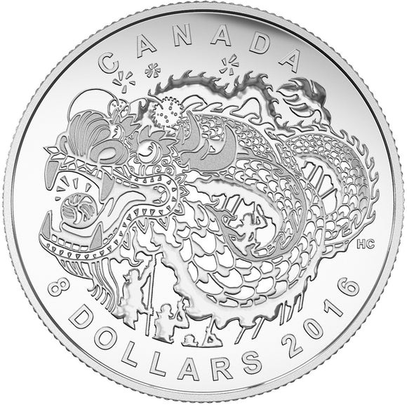 2016 - Canada - $8 - Dragon Dance