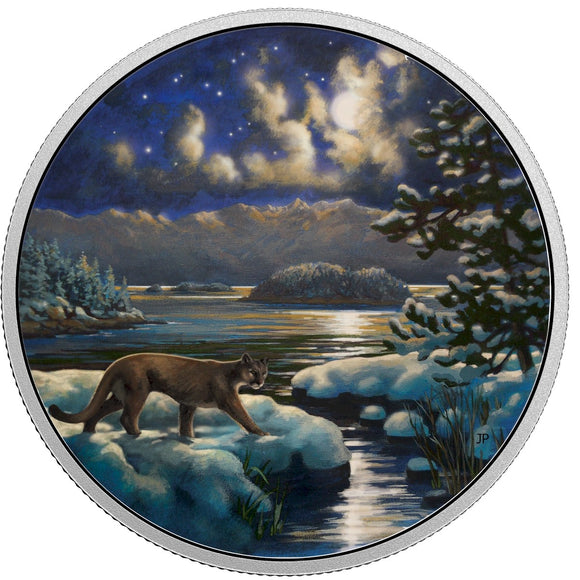 2017 - Canada - $30 - Animals in the Moonlight - Cougar