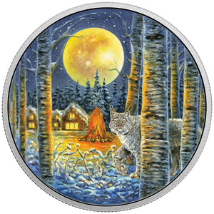 2017 - Canada - $30 - Animals in the Moonlight - Lynx