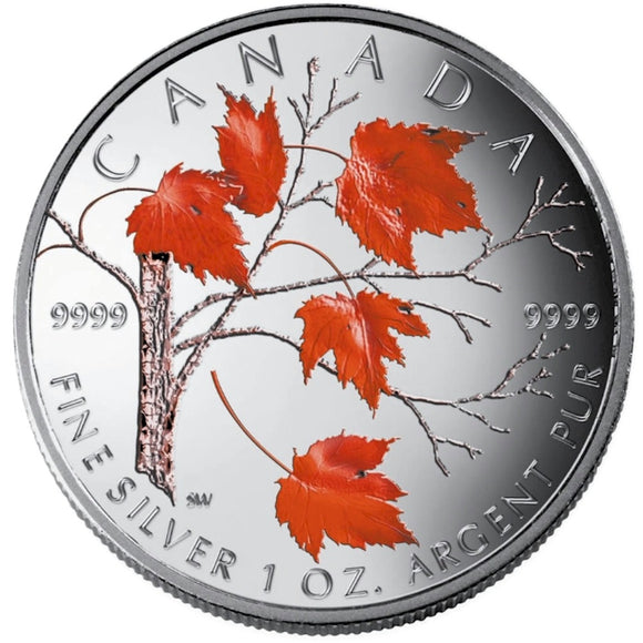 2004 - Canada - $5 - Silver Maple Leaf, Coloured - Winter