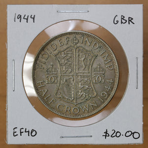 1944 - Great Britain - 1/2 Crown - EF40 - retail $20