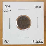 1851 Sword - Netherlands - 1/2 Cent - F12 - retail $10