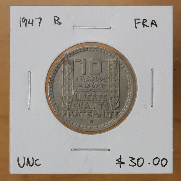 1947 B - France - 10 Francs - UNC