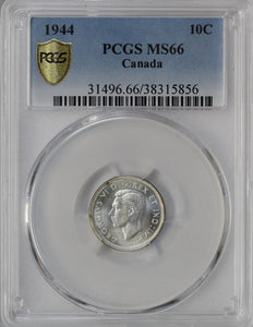 1944 - Canada - 10 Cents - MS66 PCGS