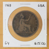 1868 - Great Britain - 1 Penny - retail $15
