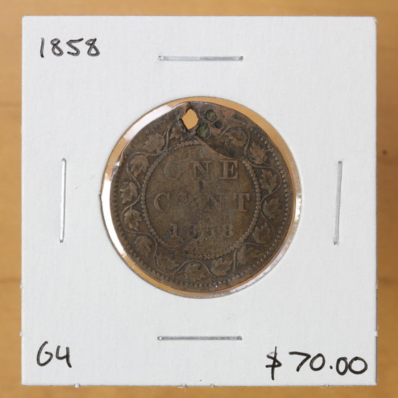 1858 - Canada - 1c - G4 - retail $70