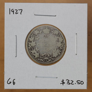 1927 - Canada - 25c - G6 - retail $32.50