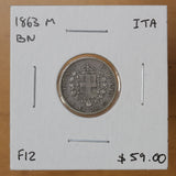 1863 M BN - Italy - 50 Centesimi - F12 - retail $59
