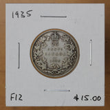 1935 - Canada - 25c - F12 - retail $15