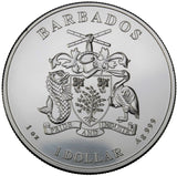 1 oz - 2021 - Barbados - Octopus - Fine Silver