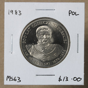 1983 - Poland - 50 Zlotych - Jan III Sobieski - MS63 - retail $13