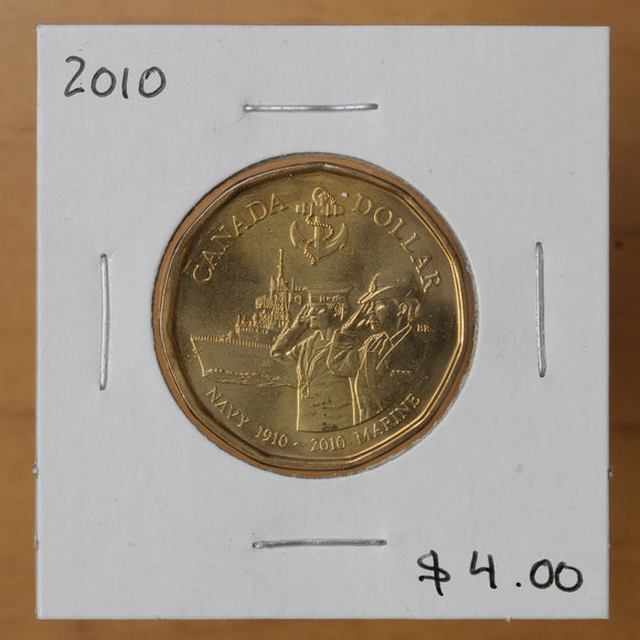 2010 - 1 Dollar - 100th Anniv. of the Canadian Navy - BU