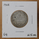 1908 - Canada - 25c - G4 - retail $15