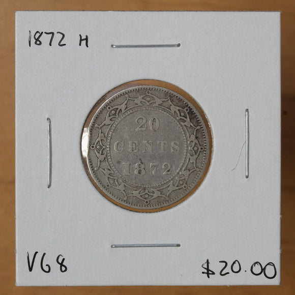 1872 H - Newfoundland - 20c - VG8 - retail $20