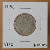 1919 - Newfoundland - 25c - VF20 - retail $20