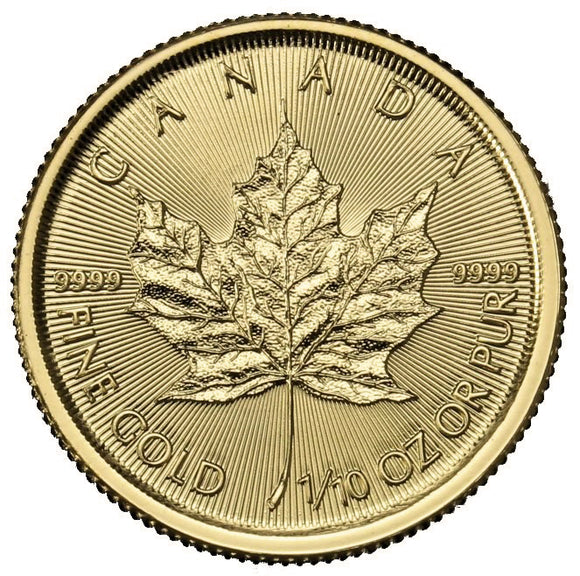   1/10 oz - Random Year - Maple Leaf - Fine Gold