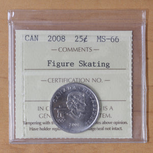 2008 - Canada - 25c - Figure Skating - MS66 ICCS - retail $40