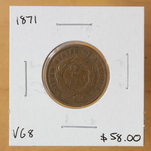 1871 - USA - 2c - VG8 - retail $58