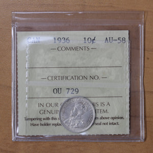 1936 - Canada - 10c - AU58 ICCS