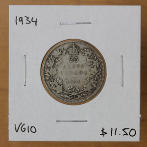1934 - Canada - 25c - VG10 - retail $11.50