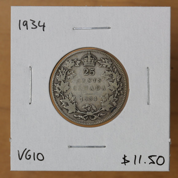 1934 - Canada - 25c - VG10 - retail $11.50