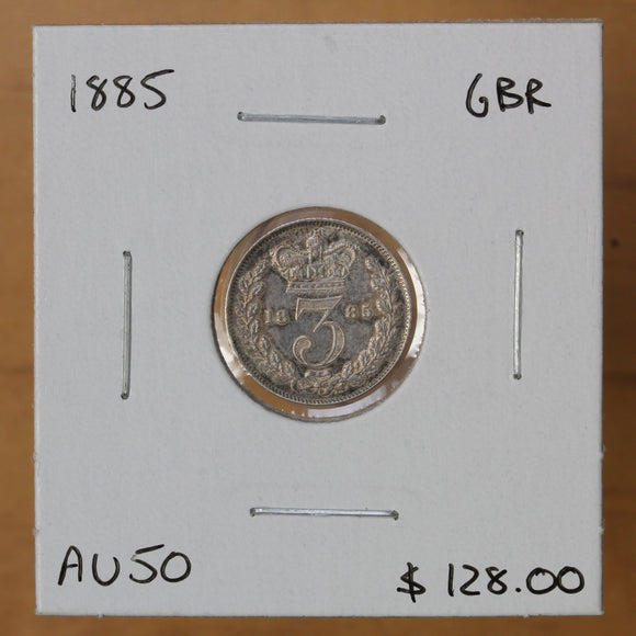 1885 - Great Britain - 3 Pence - AU50 - retail $128