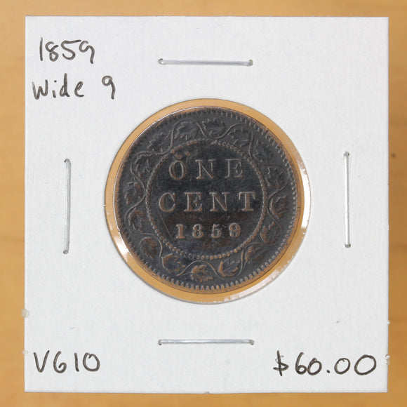 1859 - Canada - 1c - Wide 9 - VG10 - retail $60