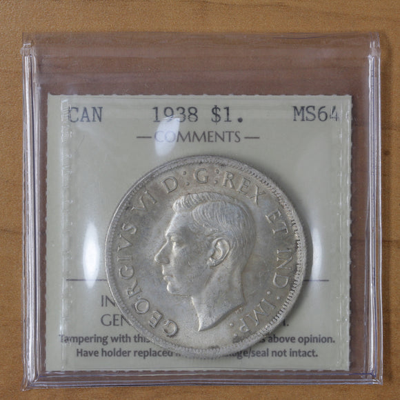 1938 - Canada - $1 - MS64 ICCS - retail $750