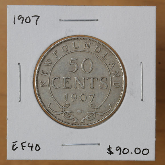 1907 - Newfoundland - 50c - EF40 - retail $90