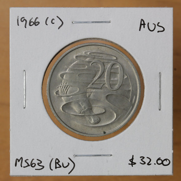 1966 (c) - Australia - 20 Cents - MS63 (BU) - retail $32