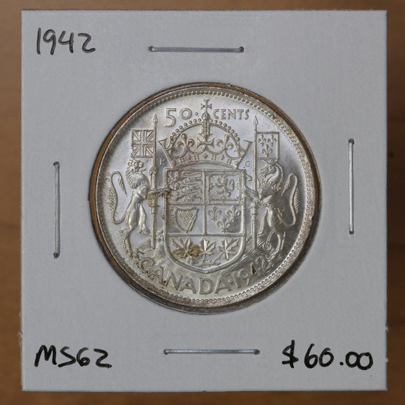 1942 - Canada - 50c - MS62 - retail $60