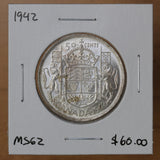 1942 - Canada - 50c - MS62 - retail $60