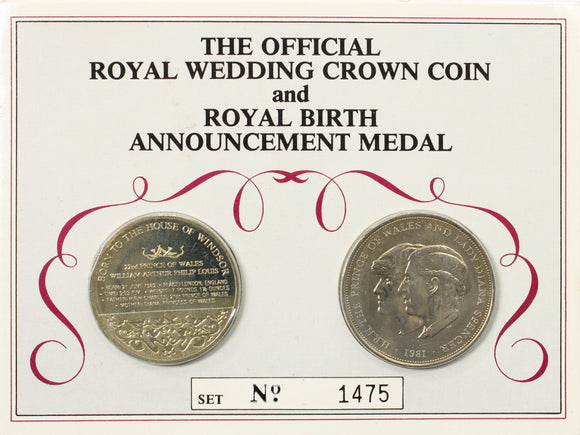 1982 - Great Britain - The Official Royal Wedding Crown Coin Set