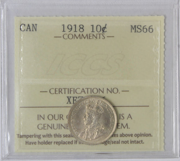 1918 - Canada - 10c - MS66 ICCS
