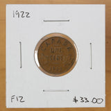 1922 - Canada - 1c - F12 - retail $33