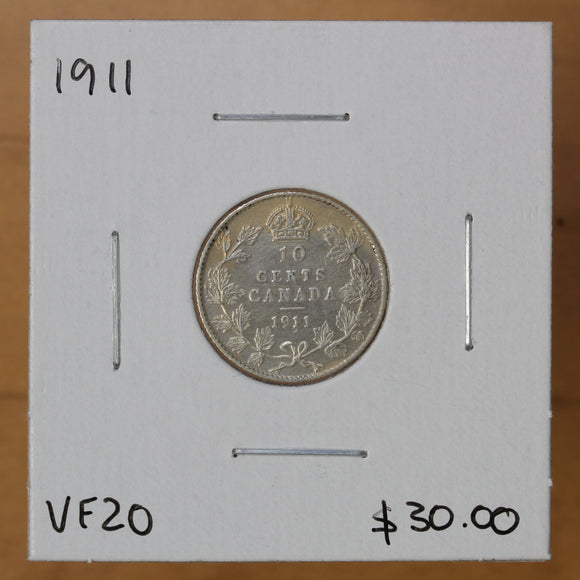 1911 - Canada - 10c - VF20 - retail $30