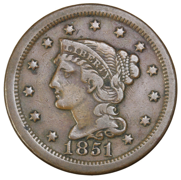 1851 - USA - 1c - F15/VF20 - retail $70