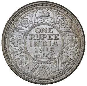 1919 (c) - India (British) - 1 Rupee - MS63 - retail $50