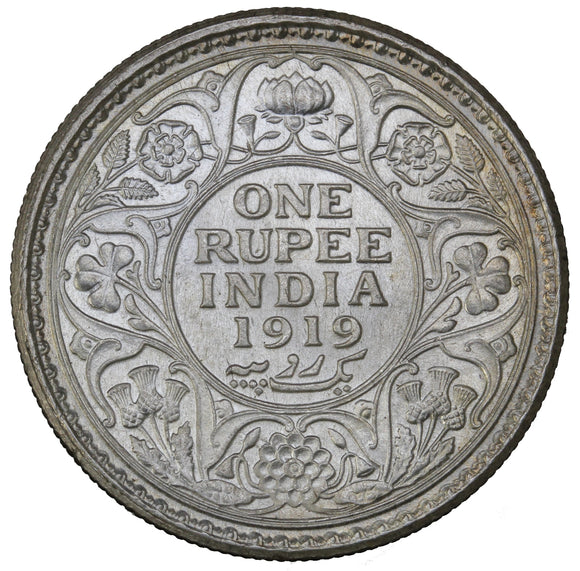 1919 (c) - India (British) - 1 Rupee - MS63 - retail $50