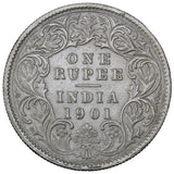 1901 B - India (British) - 1 Rupee - C/I, "C" Incuse - VF20