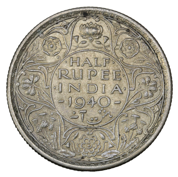 1940 (b) - India (British) - 1/2 Rupee - EF40