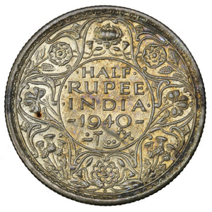1940 (b) - India (British) - 1/2 Rupee - VF20 - retail $11.25