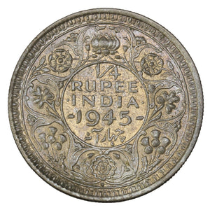 1945 (b) - India (British) - 1/4 Rupee - AU50