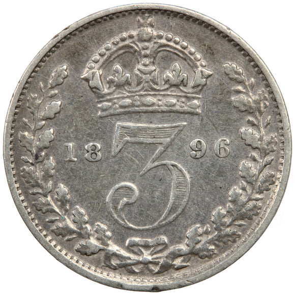1896 - Great Britain - 3 Pence - VF30 - retail $26