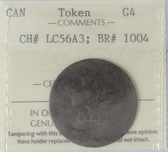 LC56A3 - 1812 - Lower Canada - Halfpenny Token - G4 ICCS
