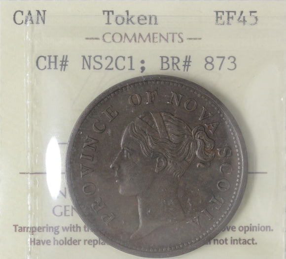 NS2C1 - 1840 - Province of Nova Scotia - One Penny Token - EF45 ICCS