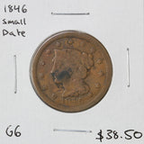 1846 - USA - 1c - Small Date - G6 - retail $38.50