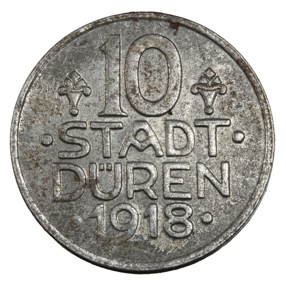 1918 SD - Duren Stadt - 10 Pfennig Token
